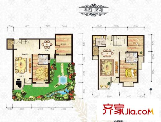 珠江拉维小镇户型图香醍名苑 4室2厅2卫1厨