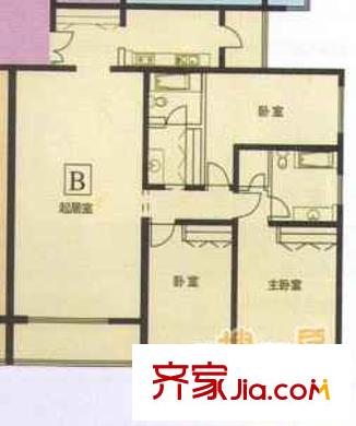 北京科技会展中心公寓 3室 户型图