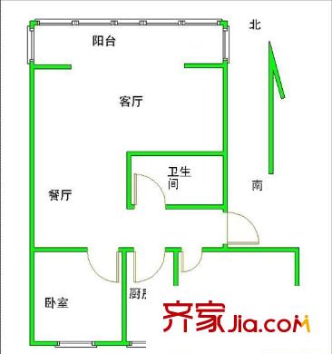 达富苑户型图户型图 2室2厅1卫1厨