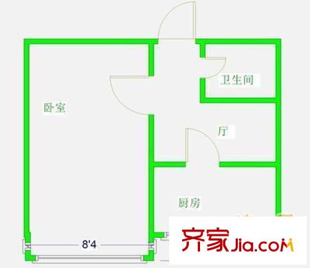 达富苑户型图户型图 1室1厅1卫1厨