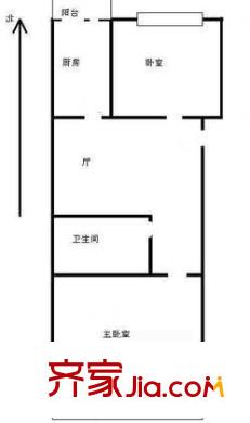 万泉庄户型图户型图 2室1厅1卫1厨