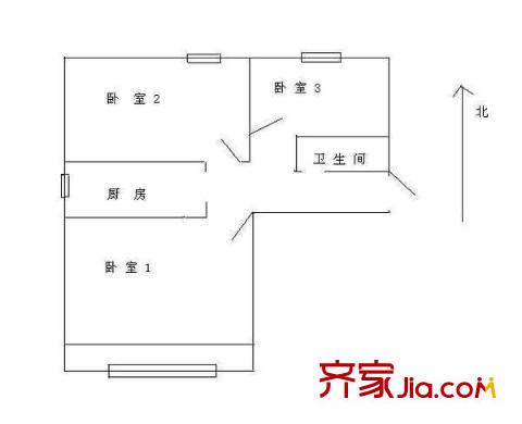 万泉庄户型图3室 户型图 3室1厅1卫1厨