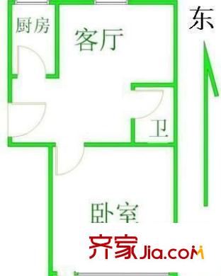 建清园 1室 户型图