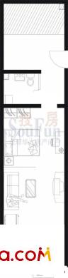 文慧园56号公寓户型图K-19层户型 1室1厅1卫1厨