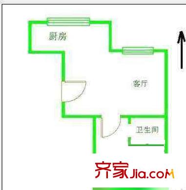 团结湖南里户型图户型图 1室1厅1卫1厨