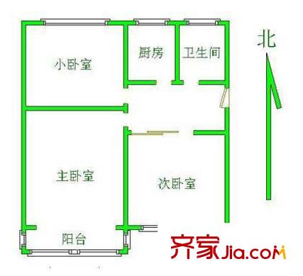 和平街十四区户型图户型图 3室1厅1卫1厨