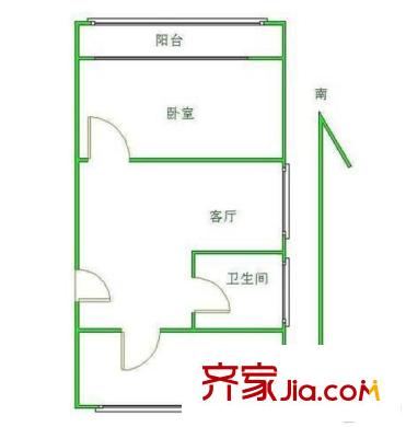 畅清园一期 1室 户型图