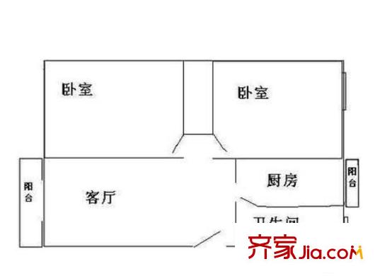 畅清园一期 2室 户型图