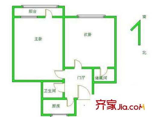 新源里小区户型图户型图 2室1厅1卫1厨