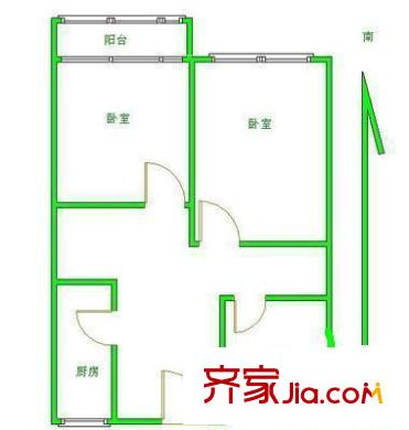 柳芳北街9号院户型图户型图 2室1厅1卫1厨