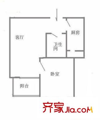 迎喜家园户型图1室 户型图 1室1厅1卫1厨