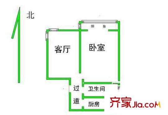 金蝉里户型图户型图 1室1厅1卫1厨