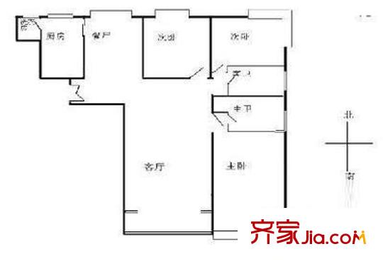 金蝉里户型图户型图 3室2厅2卫1厨