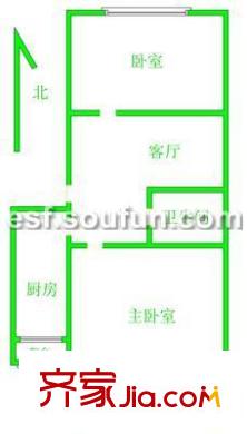 马连洼梅园户型图户型图 2室1厅1卫1厨