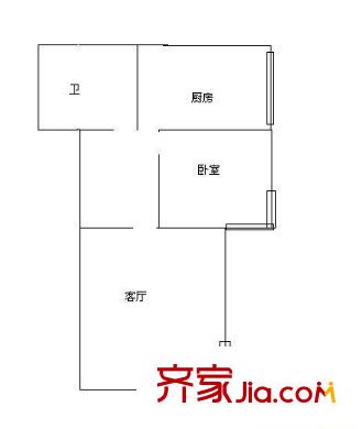 曙光花园水云天户型图户型图 1室1厅1卫1厨
