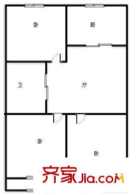 轮胎厂小区 3室 户型图