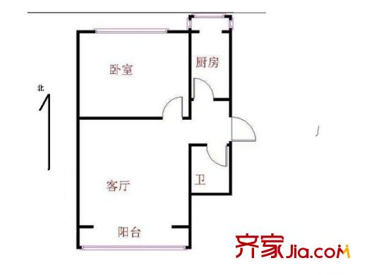 安慧北里雅园户型图安慧北里小区雅园 1室 户型图 1室1厅1卫1厨
