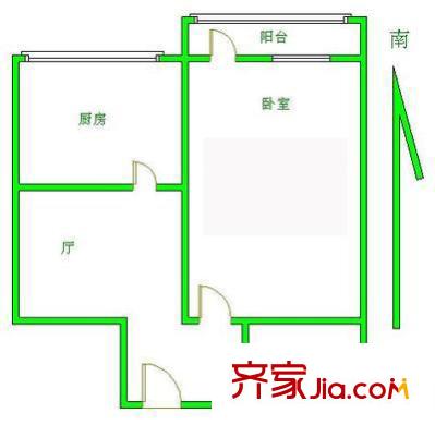 黄庄小区户型图户型图 1室1厅1卫1厨