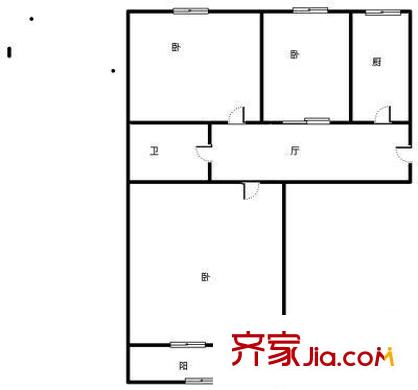 黄庄小区户型图户型图 3室1厅1卫1厨