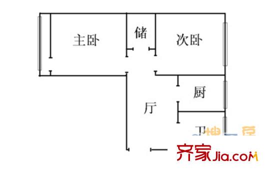 清秀园北区户型图户型图 2室1厅1卫1厨