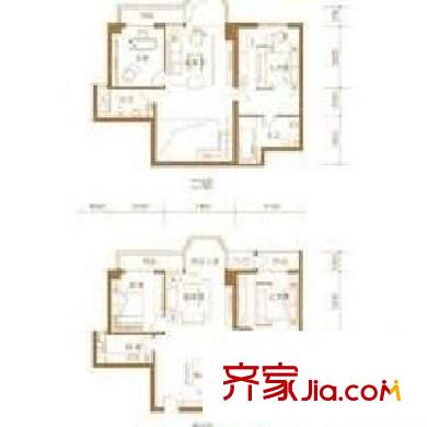 望京合生麒麟社 4室 户型图