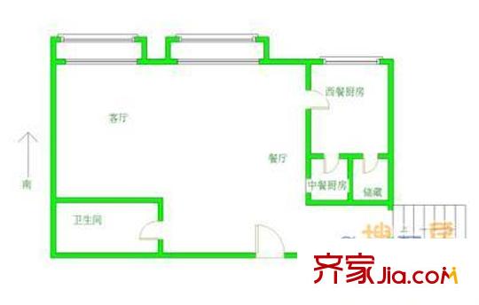 望京合生麒麟社 4室 户型图