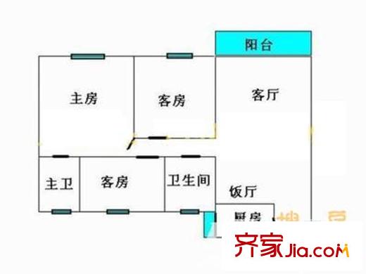 环卫家园 3室 户型图