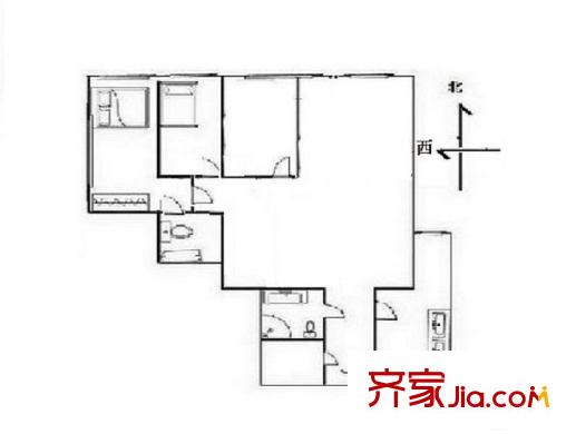 SOHO现代城 2室 户型图