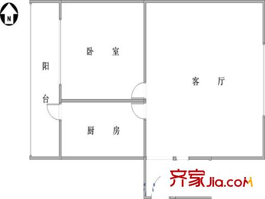 南太平庄北巷户型图户型图 1室1厅1卫1厨