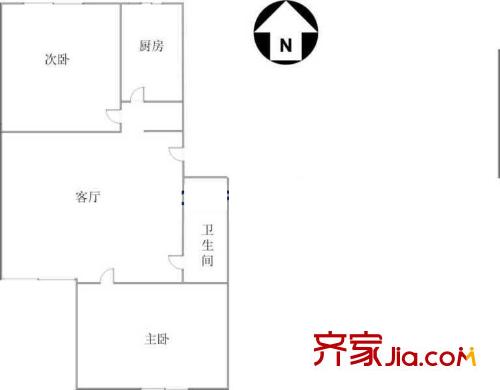 南太平庄北巷户型图户型图 2室1厅1卫1厨