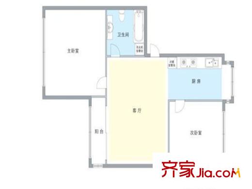 南太平庄北巷 2室 户型图