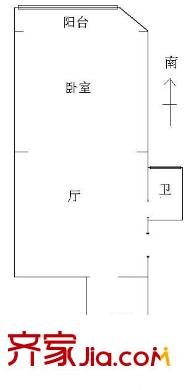双井北里户型图户型图 1室1厅1卫1厨