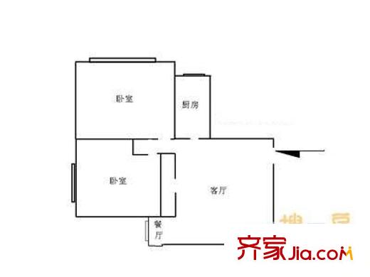 双井北里户型图户型图 2室1厅1卫1厨