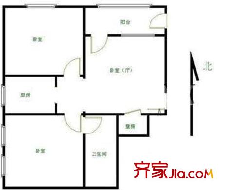 学院南路32号院户型图户型图 2室1厅1卫1厨