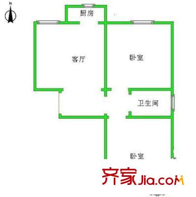 春晖园户型图户型图 2室1厅1卫1厨