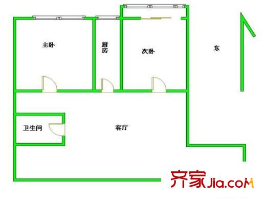 方华苑 2室 户型图