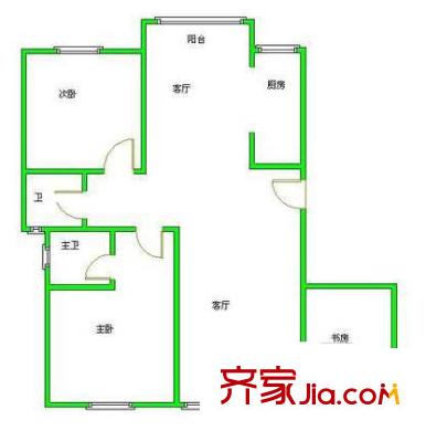领秀硅谷户型图户型图 3室2厅2卫1厨