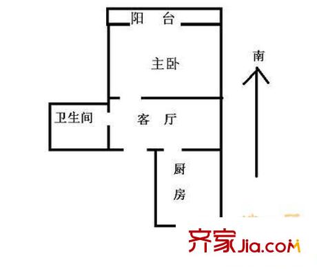 十里堡东里户型图户型图 1室1厅1卫1厨