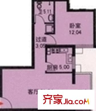 十里堡东里户型图户型图 1室1厅1卫1厨