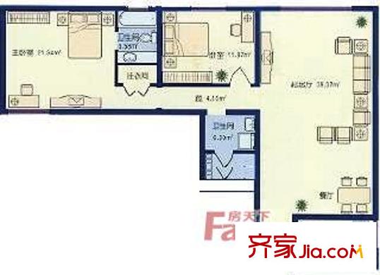 盛世嘉园户型图户型图 2室2厅2卫1厨