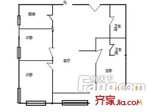 盛世嘉园户型图户型图 3室2厅2卫1厨