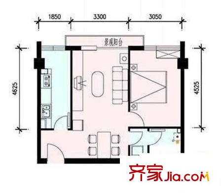 西翠路12号院 1室2厅1厨1卫62平方米