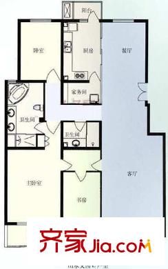 山水文园二期户型图户型图 3室1厅2卫1厨