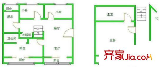 山水文园二期户型图户型图 4室1厅2卫1厨