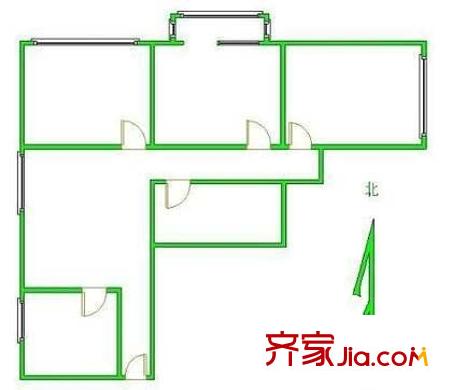 六里屯东里户型图户型图 3室1厅1卫1厨