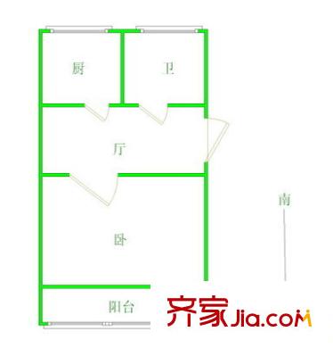 嘉和丽园户型图户型图 1室1厅1卫1厨