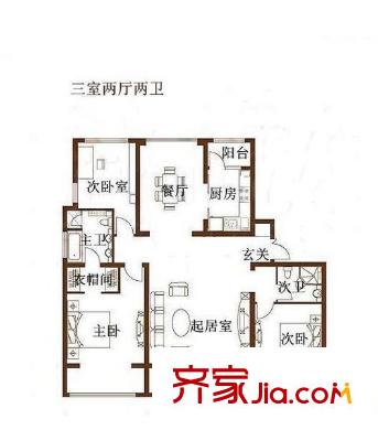 嘉和丽园户型图4室 户型图 4室2厅2卫1厨