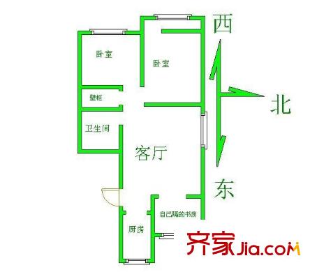 西八里庄61号院 2室 户型图