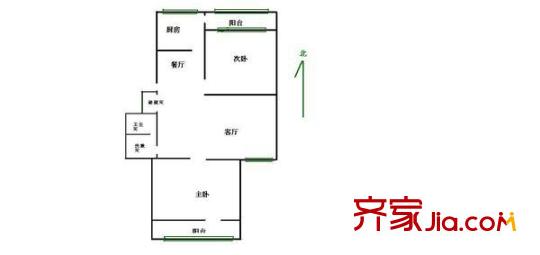 上庄家园南区 2室 户型图