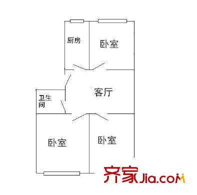 上庄家园南区 3室 户型图